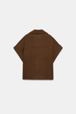 РУБАШКА С ЗАПАХОМ И КОРОТКИМИ РУКАВАМИ — ZARA