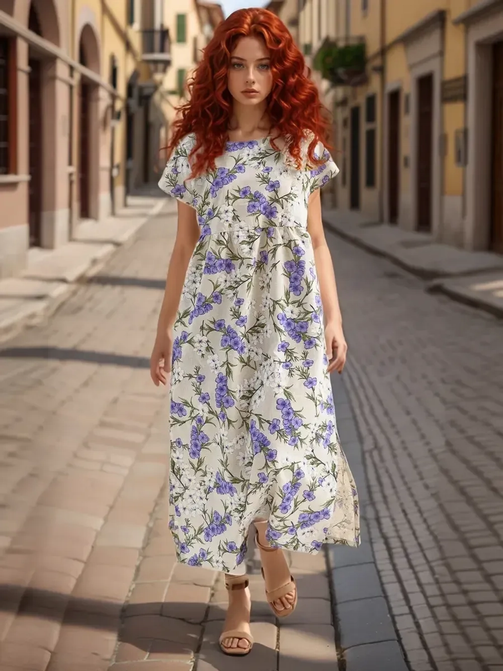 платье летнее длинное льняное