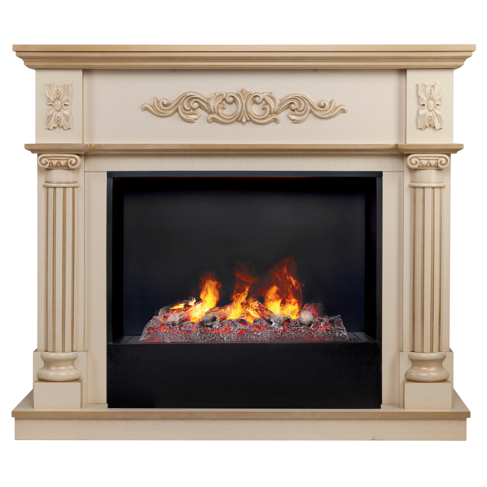 Каминокомплект Real Flame Silvia 26 WT-619G с очагом 3D Cassette 630