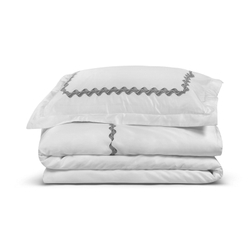Пододеяльник 220x240 Hamam Wave Sateen white/dark grey бел/т.серый