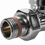 Комплект клапанов термостатических прямой STOUT Design - 1/2" (ВР/НР-американка, PN10, Tmax 120°C, EPTF уплотнение, цвет хром)