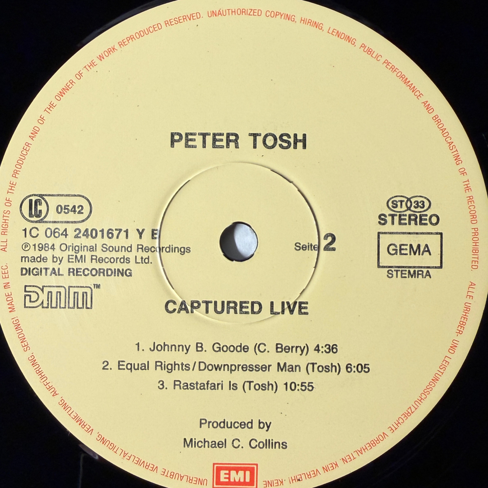 Peter Tosh – Captured Live (Европа 1984г.)