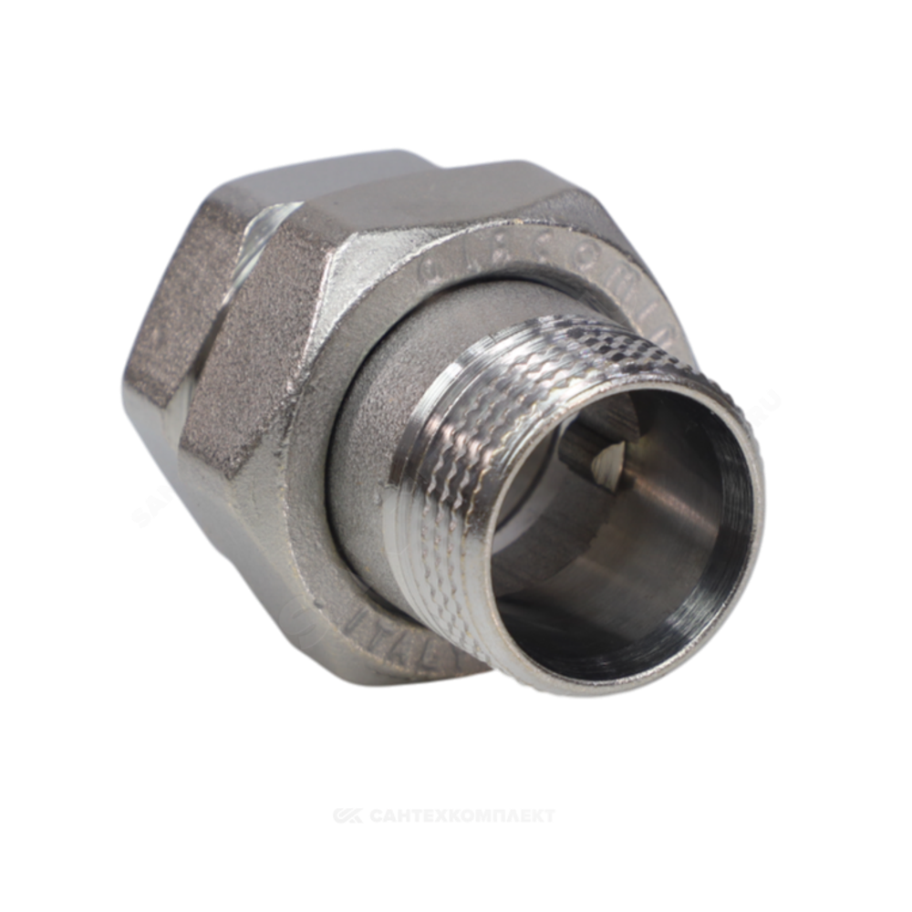 Соединитель латунь хром американка Ду 50 (2") прямой ВР/НР R18 Giacomini R18X018