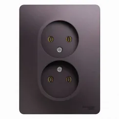 Розетка двойная без заземления Systeme Electric Glossa Сиреневый туман GSL001420