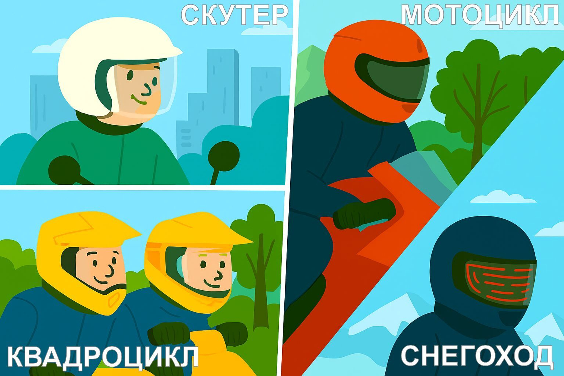 Как правильно выбрать шлем для мотоцикла, квадроцикла, снегохода и скутера: полное руководство