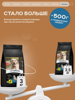 Корм сухой для взрослых собак породы Мопс, с лососем, 12 кг, QUATTRO