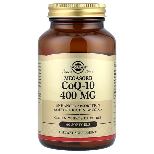 Solgar, Мегасорб с CoQ-10, 400 мг, 60 мягких желатиновых капсул