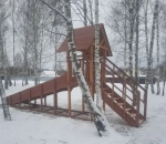 Зимняя деревянная горка Савушка "Зима - 5" скат 5 метров (Серый Индиго)