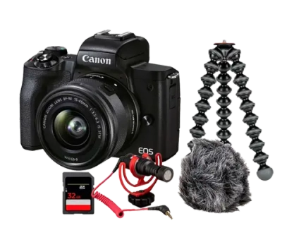 Беззеркальная камера Canon EOS M50 Mark II Vlogger Kit EF-M 15-45mm f/3.5-6.3 IS STM. Черный
