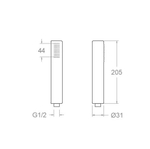 Душевая лейка круглая 1 режим ABS 3713PNM чёрный