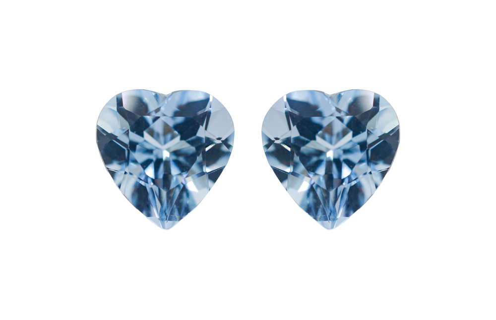Аквамарин пара (сердце 2.88 ct)