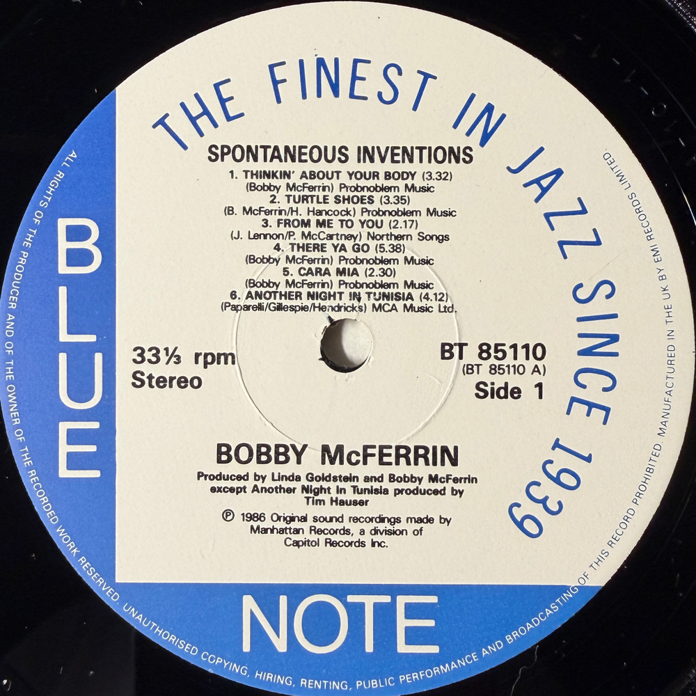 Bobby McFerrin ‎– Spontaneous Inventions (Англия 1986г.)