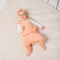 Вельветовый комбинезон на лямках с крылышками "Персик" 0-3 м