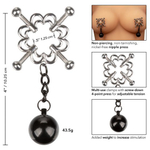 Металлические утяжеленные зажимы для сосков Grips 4-Point Weighted Nipple Press (Цвет: серебристый с черным)