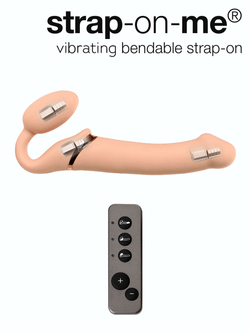 Безремневой страпон Strap-on-me с вибрацией, L