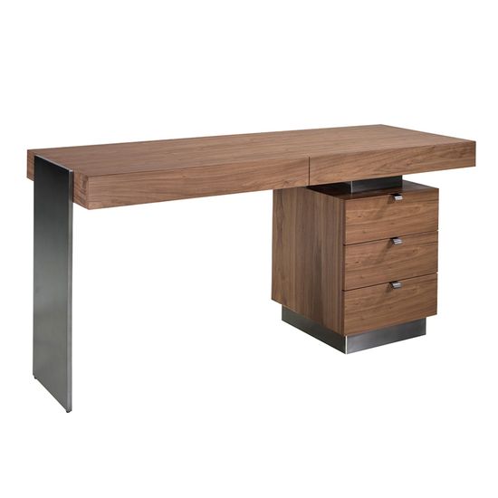 Офисный стол 3237/MQ2101DK из ореха и стали La Forma Испания