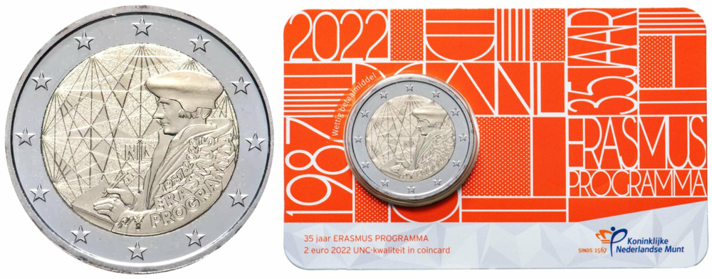 Нидерланды 2 евро 2022 35 лет программе Эразмус UNC