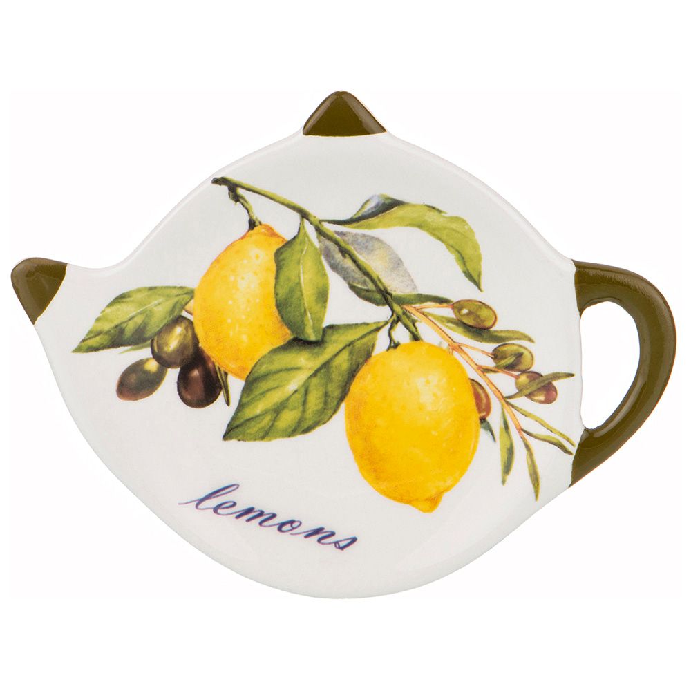 ПОДСТАВКА ПОД ЧАЙНЫЙ ПАКЕТИК AGNESS "ЛЕМОН ТРИ" 12*8,5*1,5 СМ (КОР=144ШТ.)