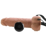 Универсальный полый вибрострапон 20,3см с пультом ДУ PipeDream Fetish Fantasy 7 Hollow Vibrating Rechargeable Strap-On Remote Tan 339122