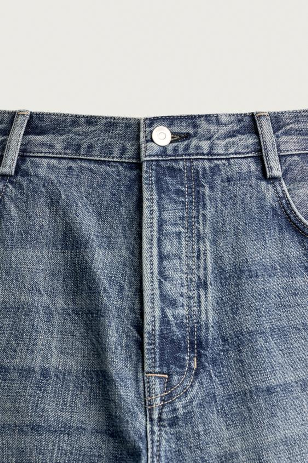 ZARA ДЖИНСЫ RELAXED FIT СО СТРЕЛКАМИ, СИНИЙ