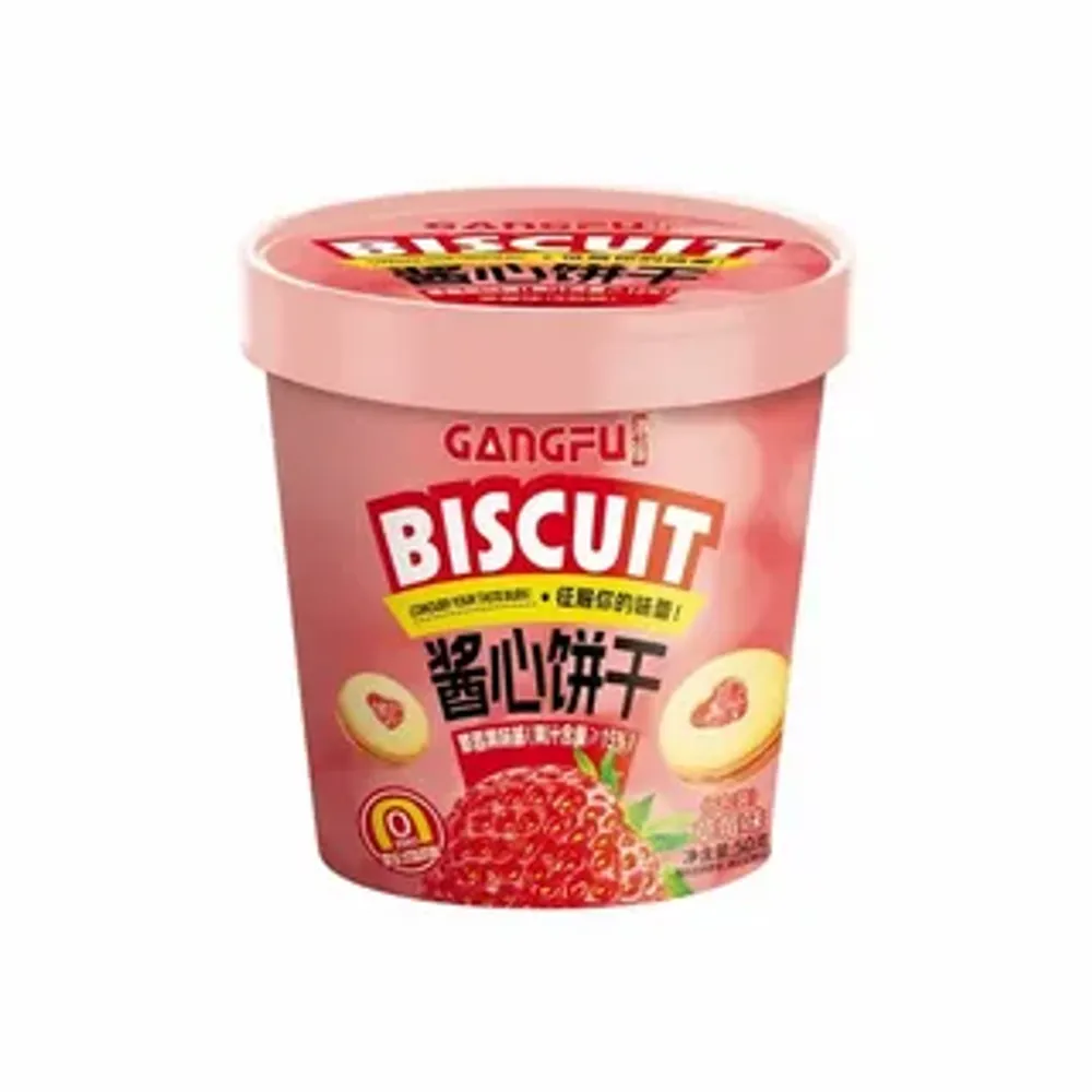 Печенье - сэндвич Gangfu Biscuit со вкусом Клубники 50гр