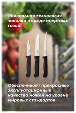 Набор ножей «Элегант» 3 предметный цв. красный С1470/5