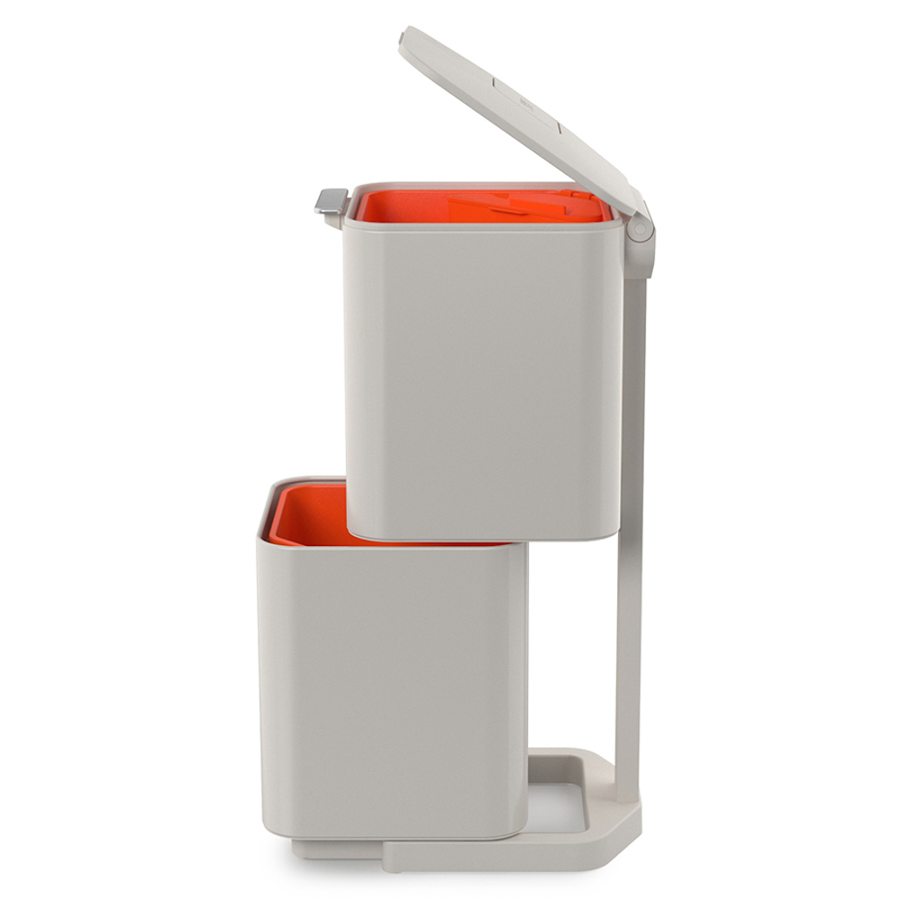 Контейнер для мусора с двумя баками totem compact, 40 л, белый