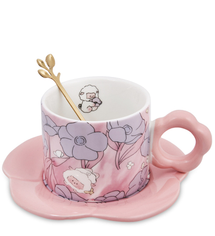 GAEM Art MUG-422/3 Чайная пара «Пушистик в цветах»