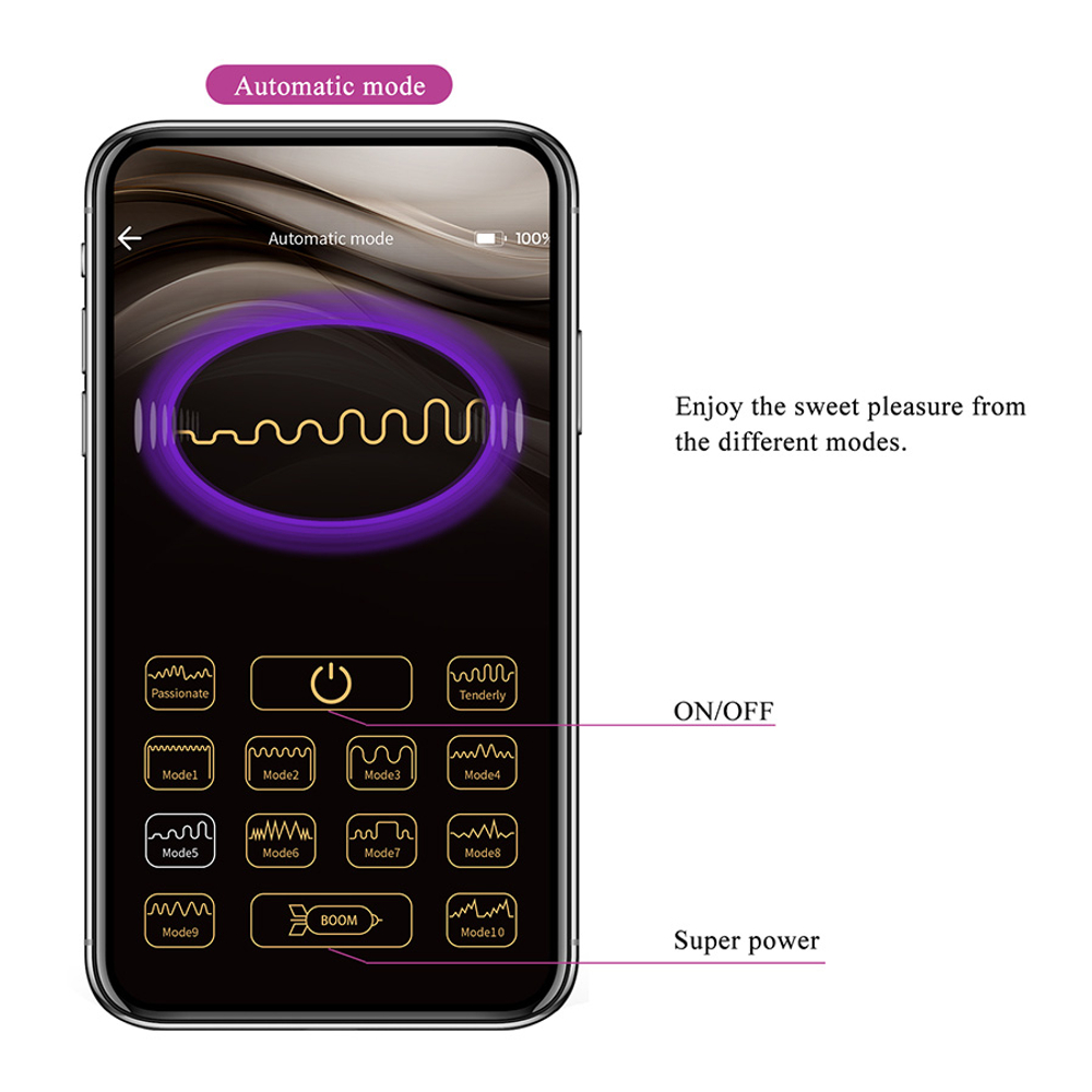 Лиловый вибратор для двоих с управлением через приложение Pretty Love Vibrator August BI-014582HP