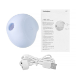 Голубой вакуум-волновой вибромассажёр 8х6,5х3,5см Satisfyer Sugar Rush