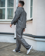 Брюки "Linen stripe" черные