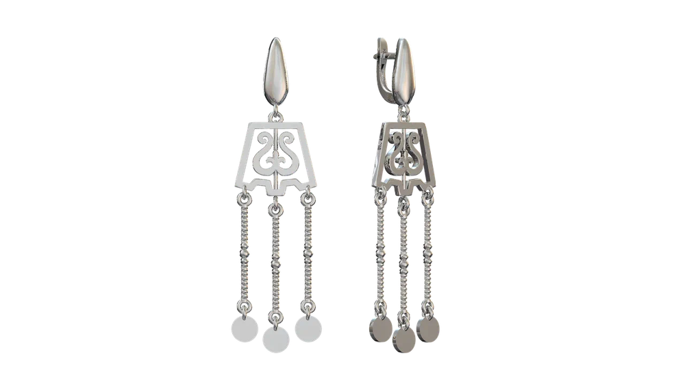 серьги из серебра 925 пробы с бриллиантом