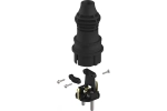 Вилка VX13-B-IP44 каучуковая c заземлением 16А IP44 прямая черная Б0069321
