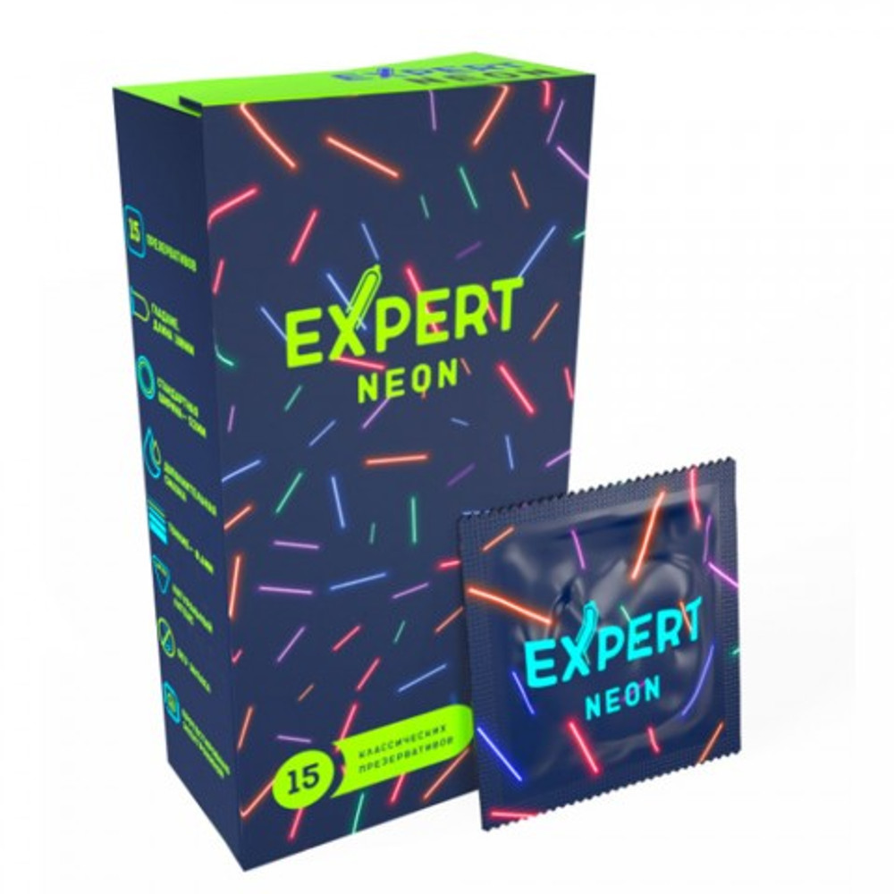 Презервативы EXPERT Neon, светящиеся, 15 шт