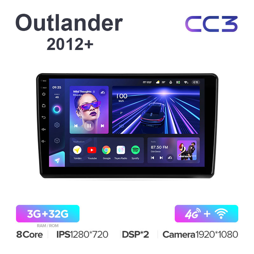 Teyes CC3 9"для Mitsubishi Outlander 2012+