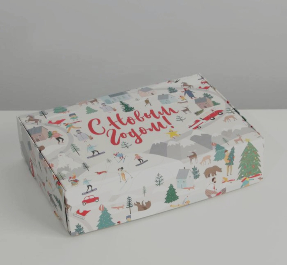Коробка складная «Новогодние истории», 21 х 15 х 5 см