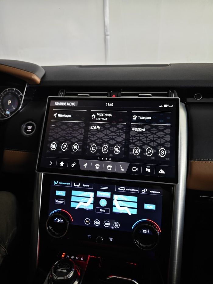 Магнитола для + сенсорная LCD панель климата для Land Rover Discovery 5 2017-2022 (взамен 8" экрана без кнопки OPEN) - RDL-1755-low монитор 13.3" на Android 13, Быстрая, CarPlay, 4G SIM-слот