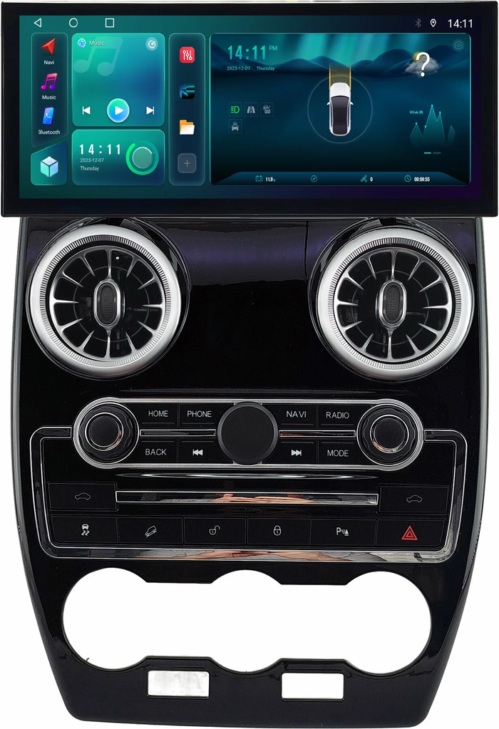 Магнитола для Land Rover Freelander 2 2007-2014 (DENSO) - Kuberg монитор 12.3" в стиле LEXUS на Android 12, Быстрая, CarPlay, 4G SIM-слот