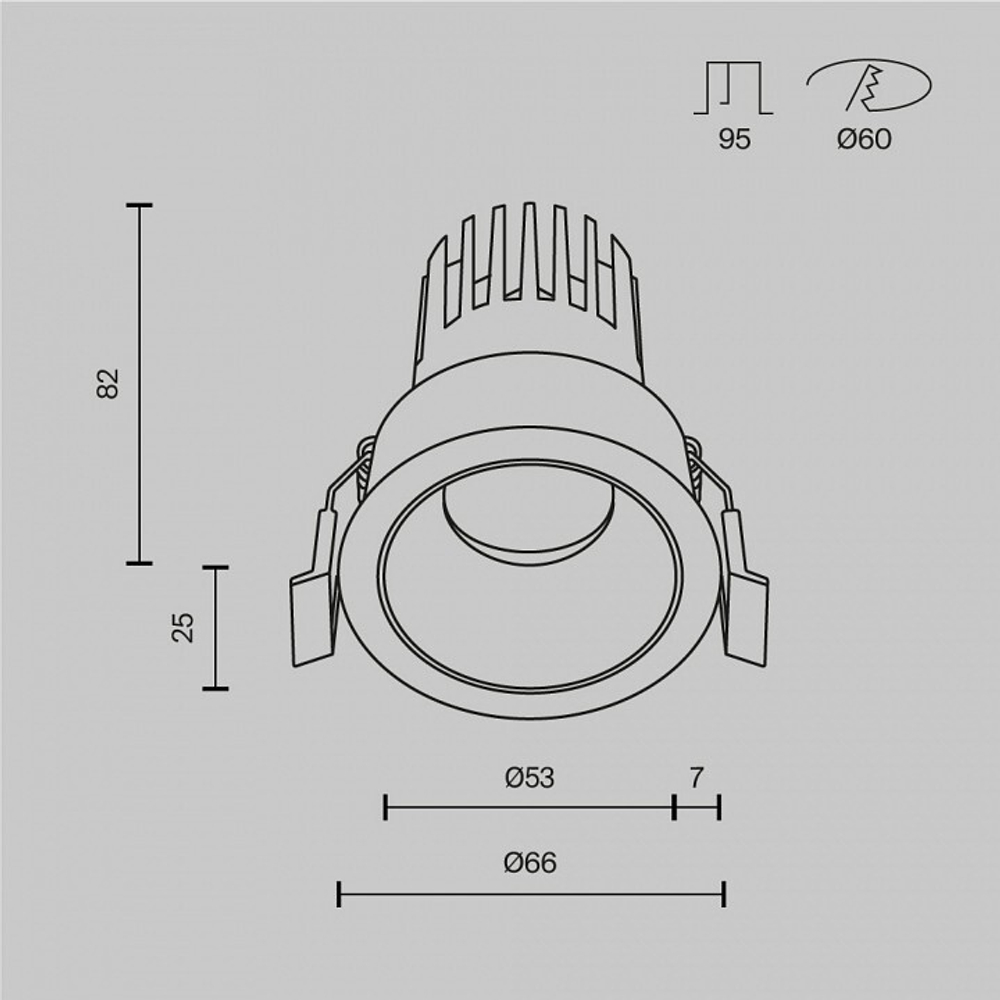 Встраиваемый светильник Maytoni Dip DL115-10W-2.7K-W