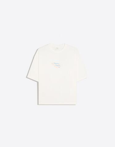 Мужская футболка boxy fit с коротким рукавом и принтом, арт. 3865/696 - BERSHKA