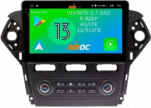 Магнитола для Ford Mondeo 4 2010-2015 (нави) - Airoc 2K AU-1713N на Android 13, Быстрейшая, SIM-слот