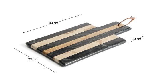 Сервировочная доска Surne из черного и бежевого мрамора 30 x 23 см