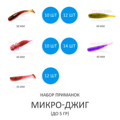Набор приманок для микро-джиг до 5 гр new
