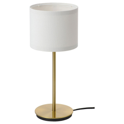IKEA RINGSTA  (ИКЕА РИНГСТА)  -  / SKAFTET Настольная лампа, белый/латунь, 41 см