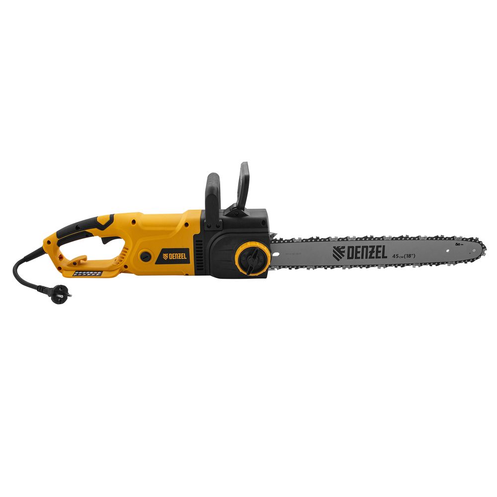 Пила цепная электрическая EDS-2200, 2.2 кВт,продольная, шина 45 см, шаг 3/8, паз 1.3 мм, 62 звена Denzel