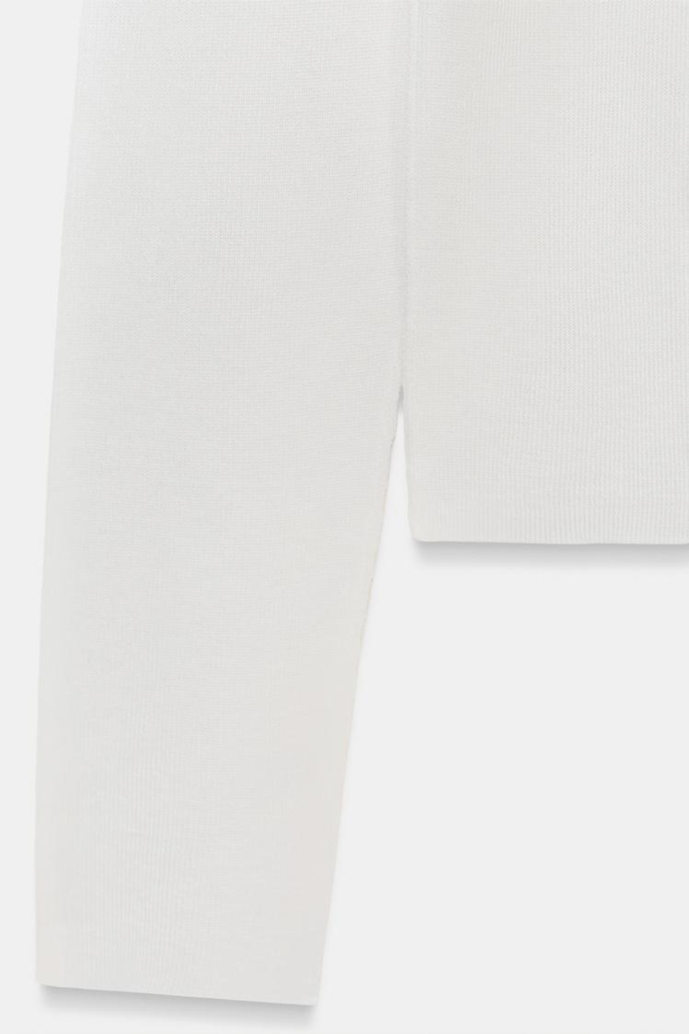 ZARA ПОЛУПРОЗРАЧНЫЙ ТРИКОТАЖНЫЙ ТОП, БЕЛЫЙ