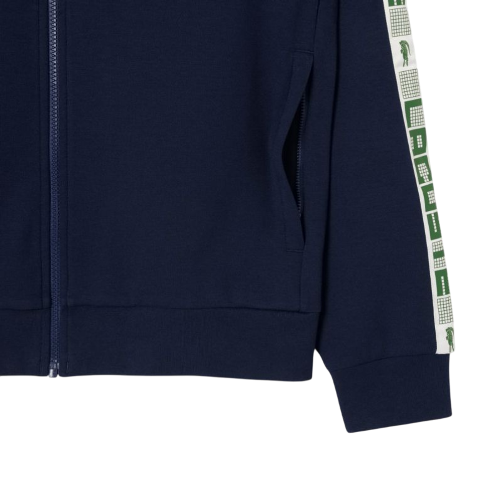 Мужская теннисная кофта Lacoste Zipped Colour-Block - navy blue/green