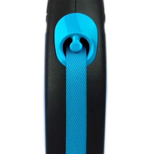 Рулетка flexi Neon New M (до 25 кг) лента 5 м, светоотражающая, голубой неон