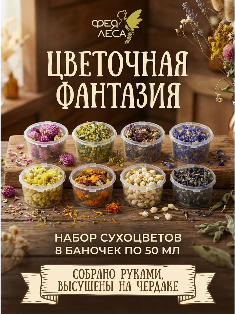Набор сухоцветов для декора и эпоксидной смолы