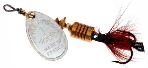 Блесна вращ. Mepps AGLIA MOUCHE, 1, SILVER/Red fly